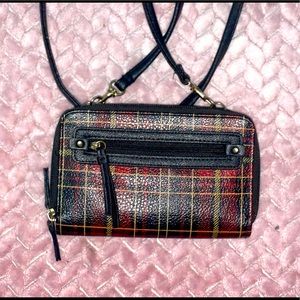 Zara crossbody, wallet purse. Plaid coloring. Comes in one size.